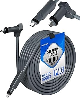 for Starlink Cable Gen 2, 35FT/50FT/65FT/100FT/150FT Compatible Replacement Cable, High Speed, Waterproof Grey for Starlink Gen2-35FT(10M)