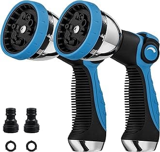 Garden Hose Nozzle Spray Nozzle,10 Hose Metal Duty Watering Patterns Thumb Control On Off Valve, High Pressure Nozzle Sprayer for Watering Plants, Car Wash,Cleaning,Showering Pets