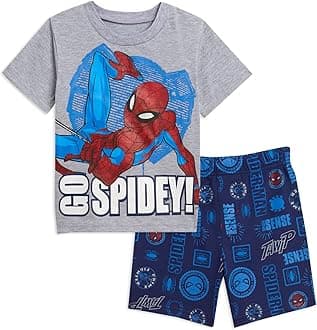 Marvel Avengers Spiderman Big Boys T-Shirt and French Terry Shorts Set 14-16 Gray/Blue