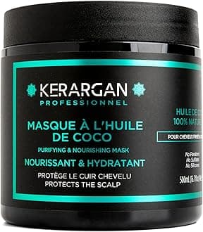 KERARGANHair Mask with coconut, argan and chamomile oil to nourish and moisturise your hair - For dry and brittle hair - Sulphate, paraben and silicone free - 500 ml