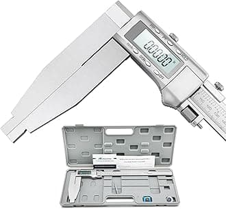 12 Inch Digital Caliper Long Jaw Caliper with 6" Jaw Depth Calipers Measuring Tool All-Metal Frame Large LCD Screen 0.0005"/ 0.01mm Resolution (12"/ 300mm)