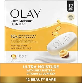 Beauty Bar, Ultra Moisture,10x More Moisturizers, Nourishing Conditioners, Smooth & Gentle on Skin, Vitamin B3 Complex, For All Skin Types, Shea Butter Scent, 3.17 oz, (Pack of 12)