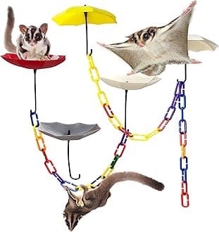 NEOUZA 6Pack Sugar gliders platform,140pcs C-Clips climbing chain for sugar g...
