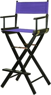 230-02/021-41 Black Frame-Purple Canvas Director Chair 30" - Bar Height BlackFrame