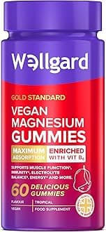 Wellgard Magnesium Gummies – Vegan Magnesium Gummies, Supports Muscle, Immunity, Electrolyte Balance, and Energy