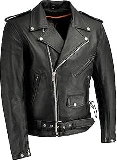 Milwaukee Leather Men's Classic Police Style M/C Jacket - Lkm1781-Black