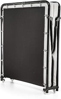 Rollaway Folding Guest Bed with 3-Inch Memory Foam Mattress – Ultra Soft and Comfy Folding Bed – Easy Storage Rolling Cot with Dual Caster Wheels – (31 x 75)