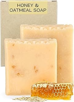 AUTHENTIC BATH & SOAP Cold Processed Honey & Oatmeal Bar Soap, Moisturizing, Soothing, for Men & Women, Natural, Handmade, Cruelty Free, All Skin Types. (Pack of 2) 120 g Each