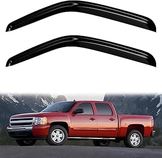 4PC Rain Guards for 2007-2013 Chevy Silverado 1500 Window Visors for 07-14 2500HD 3500HD Regular Cab Deflectors Sun Shades Vent Tape On Out Channel