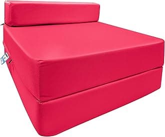 iSTYLE MODE BETTER HOME CHOICE Fold Out Single Z Bed Futon Sofa Chair | Comfortable Fold Out Sofa Mattress | Ergonomically Designed for Guests | Lightweight & Stylish (Pink)