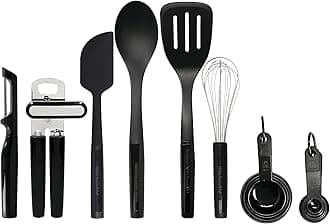 15 Piece Kitchen Utensil Set, Heat Resistant and Dishwasher Safe Cooking Tools – Onyx Black