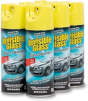 - 91163-6PK Premium Aerosol Glass Cleaner Spray for Car Windshields and Windows, Automotive and Home Window Cleaner, Streak-Free, Ammonia-Free, Tint-Safe – 15 oz (Pack of 6)