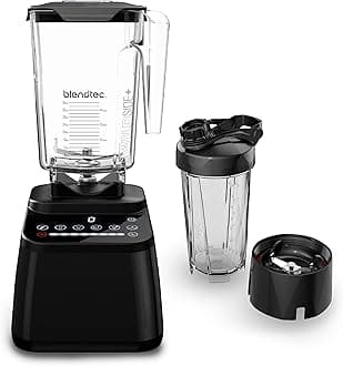 Blendtec Designer Series Blender with 90 oz WildSide+ Jar and 34 oz GO Travel Bottle - Kitchen Blender Bundle - Black