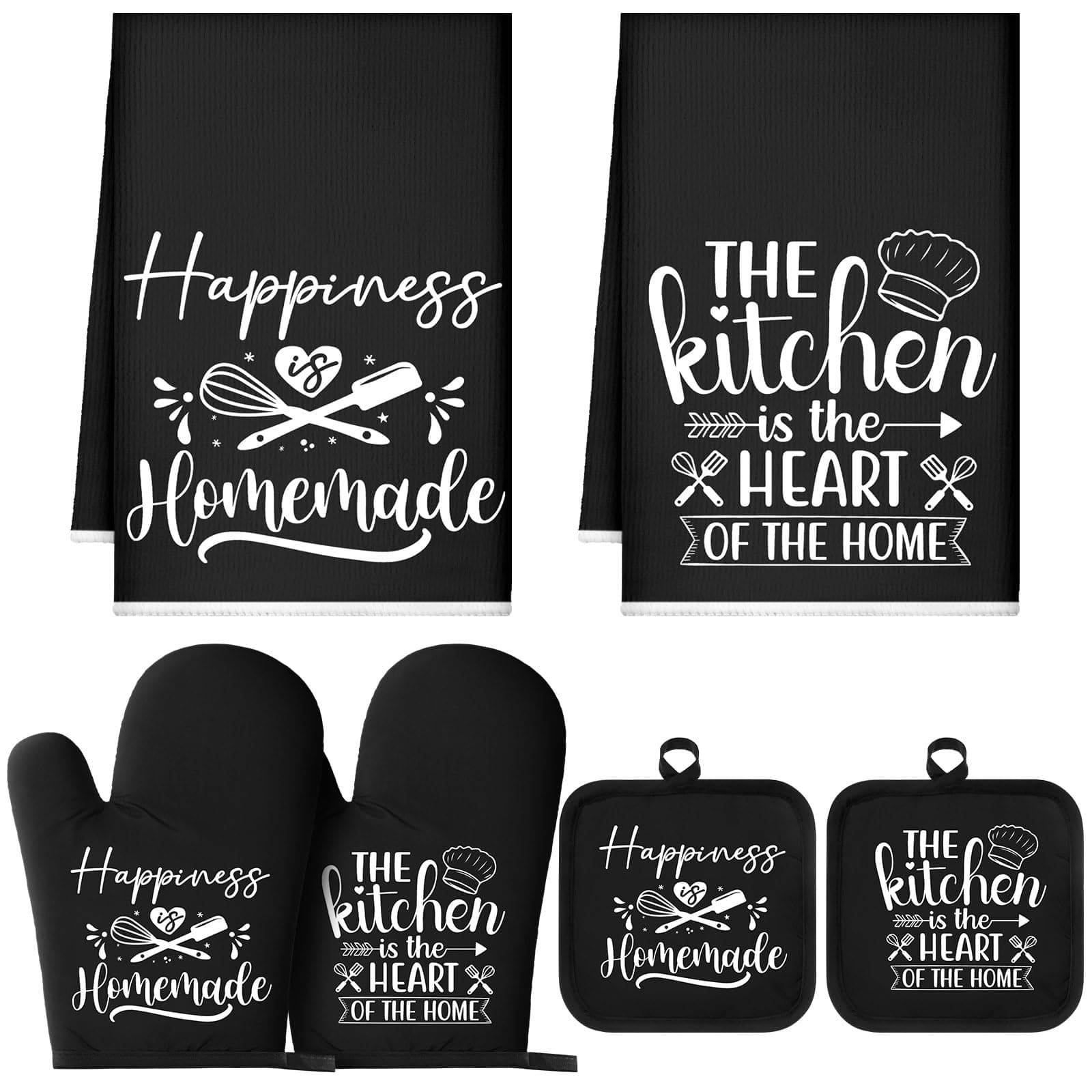 Kitchen Towels Pot Holders Oven Mitts Set