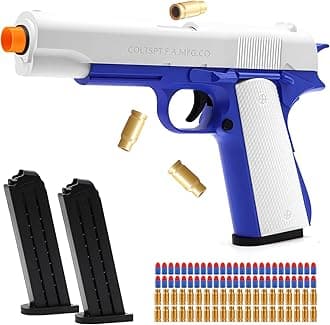 Soft Bullet Toy Gun for Boys with 50 Foam Bullets - Shell Ejecting Fidget Toy Foam Blasters Guns - Realistic Shooting Educational Model - Gifts for Christmas Birthday Kids Adults Age 8+