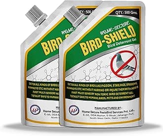 Bird-Shield Bird Repellent Gel | Non-Toxic, Eco-Friendly Anti Bird Repellent | Effective Long Lasting Bird Control Gel for Pigeons | Smell Free Transparent-(1000gm / Pack of 2)