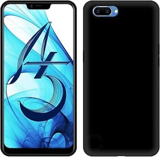 Case Creation Ultra Thin Black Silicone Perfect Fitting Premium Imported 0.3mm Crystal Matte Finish Flexible Soft Black Case Back Cover for Oppo A5 (Black)
