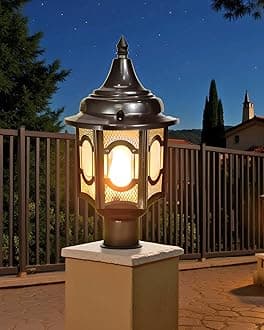 BrighLyt Metal & Glass, Waterproof Outdoor Gate Light, Pillar Lamp for Garden, Balcony, Entrance & Pathway (GL26, Pack of 1)