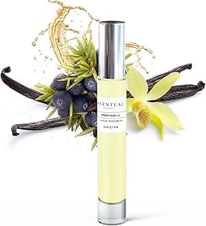 Luxury Perfume Oil, Ultra-Concentrated Women Roll-On Fragrance Oil, Long Lasting Rollerball Travel Mini Perfume, Vegan, Alcohol & Cruelty Free 10ml (Amber Vanilla)