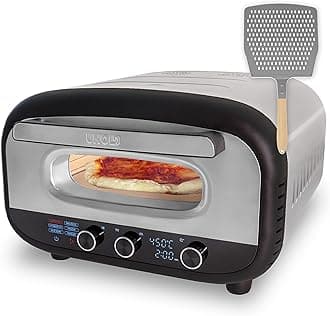 Unold Alfredo 450°C Pizza Oven 68806 - Indoor Electric Neapolitan Pizza Maker for Kitchen - With Pizza Peel - Up to 12" (32cm Stone) - 1700W - Adjustable Timer - Dial Controls - LCD Display - 240V