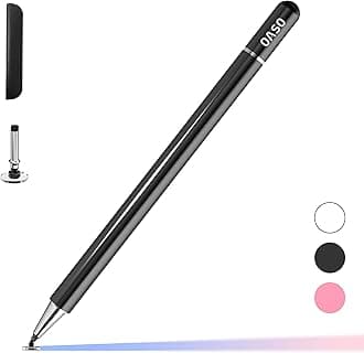 Pen for Tablet, Capacitive Disc Tip Stylus Pencil & Magnetic Cap Compatible with All Touch Screens, Pens for Apple iPad pro/5/6/7/8th/iPhone, Samsung Galaxy Tab A7/S7, Chromebook, Touch Pad (Black)