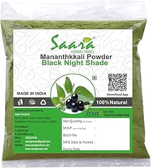 Saara HERBAL FRESH Manathakkali Powder, 400g, Black Nightshade, Makoy Leaf, Solanum Nigrum, Piludi, Kachchipandu Powder, (Pack of 4 X 100g)