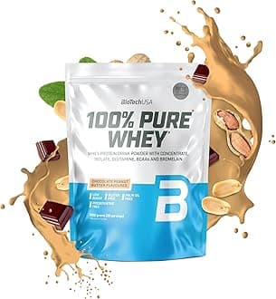 100% Pure Whey | Protein Powder with BCAA and Glutamine | Gluten-Free, Palm Oil Free | 21g Protein per Serving, 1 kg, Chocolate-Peanut Butter