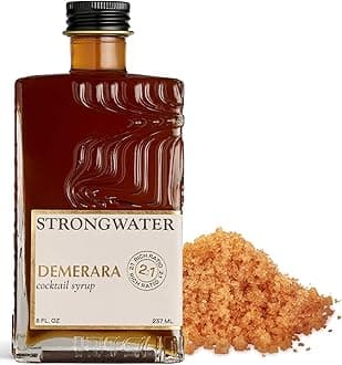 Rich Demerara Syrup - Makes 16 Cocktails - Syrup for Cocktails Handcrafted in USA with Filtered Rocky Mountain Water, Demerara Sugar - Just Mix with Bourbon or Whiskey