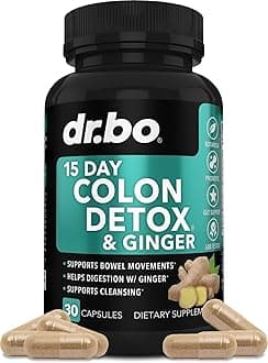 Colon Cleanser Detox for Weight Flush - 15 Day Colon Cleanse Pills with Ginger - Fast Natural Laxative, Constipation Relief, Bowel Movement Supplements for Intestinal Stomach Bloating Gut Loss Support