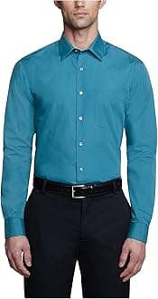 Van Heusen Mens Poplin Regular Fit Solid Point Collar Dress Shirt (pack of 1)