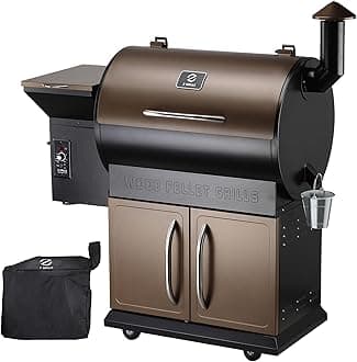 Wood Pellet Grill Smoker with PID Control, Rain Cover, 700 sq. in Cooking Area for Outdoor BBQ, Smoke, Bake and Roast, 700D