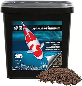 CrystalClear Platinum Rapid Growth Koi Fish Food with Added Vitamins & Spirulina, 3mm Pellets, 4.4 Pounds