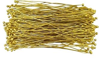 Embroiderymaterial 1MM Thick Double Ball End Head Pins Jewellery Findings for Jewellery Making (Gold. 7CM, 250 Pieces)