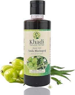 Khadi Natural Herbal AMLA & BHRINGRAJ HERBAL HAIR OIL Pack Of 01 (210Ml)