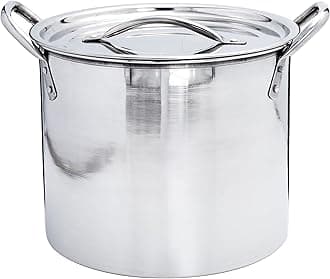 Large Stock Pot with Stainless Steel Lid Multi Purpose Boiling Pot for Soups Stews & Brew 19 litres