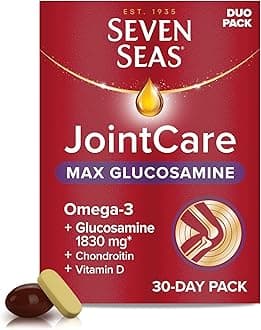 – JointCare MAX GLUCOSAMINE With Omega-3, Glucosamine, Chondroitin, Vitamins C and D, Manganese and Zinc, Food Supplements, 30-Day Pack