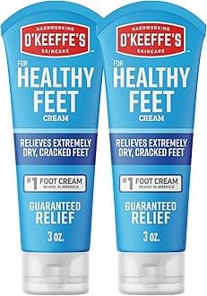 O'Keeffe's for Healthy Feet Foot Cream - 3 oz Tube (2 Pack) - Guaranteed Relief for Extremely Cracked, Dry Feet, Repairing Skincare, Instantly Boosts and Retains Moisture Levels
