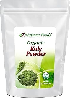 Z Natural Organic Kale Powder, Vegan Superfood Supplement for Drinks, Juice, Shakes, Smoothies Recipes, All Natural, Raw, Vegan, Non GMO, Gluten Free, Kosher, 5 lbs