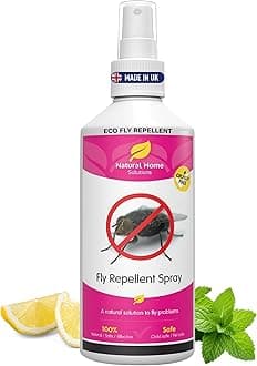 Fly Insect Repellent Spray Stop Flies in House Mosquito Housefly Horsefly Fruit Fly Insects Bugs Stop Flies from Coming Into House Citronella Peppermint Lemongrass 250ML