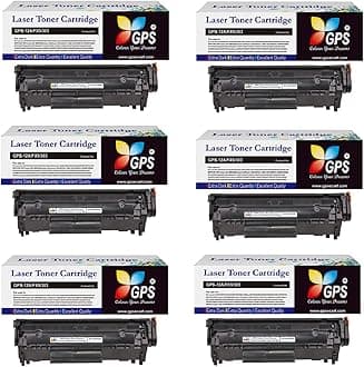 GPS Colour Your Dreams 12A Toner Cartridge Compatible for LJ Printers 1010, 1012, 1018, 1020, 1022, 1022n, 1022nw, 3015, 3020, 3030, 3050, 3050z, 3052, 3055, M1319, M1319F MFP, M1005 MFP (Set of 6)