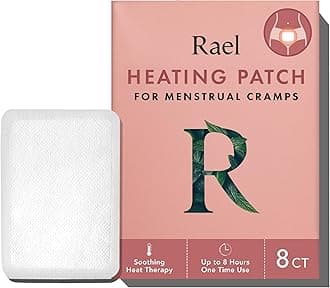 Rael Herbal Heating Patches - Period Cramps, Ultra Thin Design, On The Go Size (8 Count)