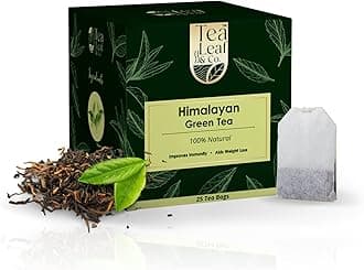 Tea Leaf & Co. Himalayan Green Tea Refreshing Mountain Fresh Flavour Immunity Boost Made in India 25 Tea Bags Pack of 1