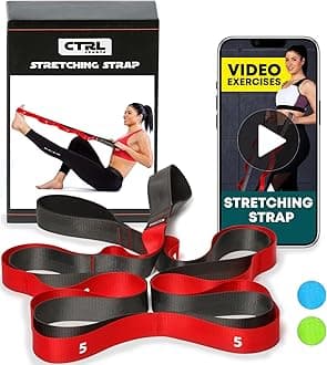 - Stretching Strap with Loops - Non Elastic Stretch Band for Physical Therapy, Yoga Strap for Stretching Equipment, Stretch Bands for Exercise and Flexibility - Fascia, Hamstring & Leg Stretcher Belt