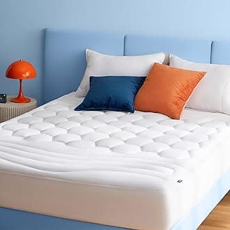 Bedsure Queen Size Mattress Pad Cover - Soft Quilted Fitted Mattress Topper Padded with 8-21 Inches Deep Pocket, Noiseless Bed Protector, Machine Washable, White, 60x80 Inches