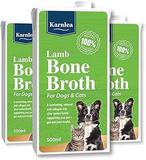 Pets Lamb Bone Broth - 3x 500ml | 100% Real & Natural Liquid Bone Broth for Cats & Dogs | Nutritious, High in Collagen & Protein for Healthy Joints, Gut, Digestion, Skin & Sickness Recovery