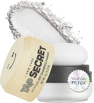 Tap Secret Dry Shampoo Powder with Biotin - Tap Secret Original | Strengthening & Volumizing, Refillable, Travel size, Non-aerosol, Brunette, Korean Ginseng, Stocking Stuffers, 0.24 Oz