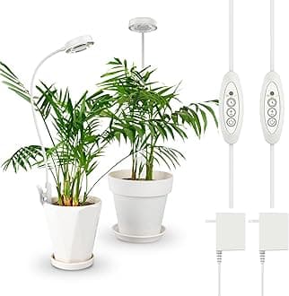 Grow Lights for Indoor Plants, LED Grow Light Full Spectrum Plant Grow Lamp, 4 Level Dimming, Auto On, Timer