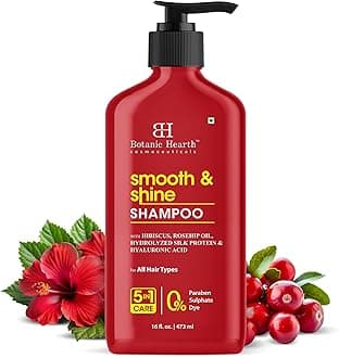 Botanic Hearth Hibiscus Shampoo Infused With Rosehip Oil, Hydrolyzed Silk Protein & Hyaluronic Acid Clarifying Shampoo To Smooth, Add Shine & Strengthen Hair| For All Hair Types, 16 Fl Oz