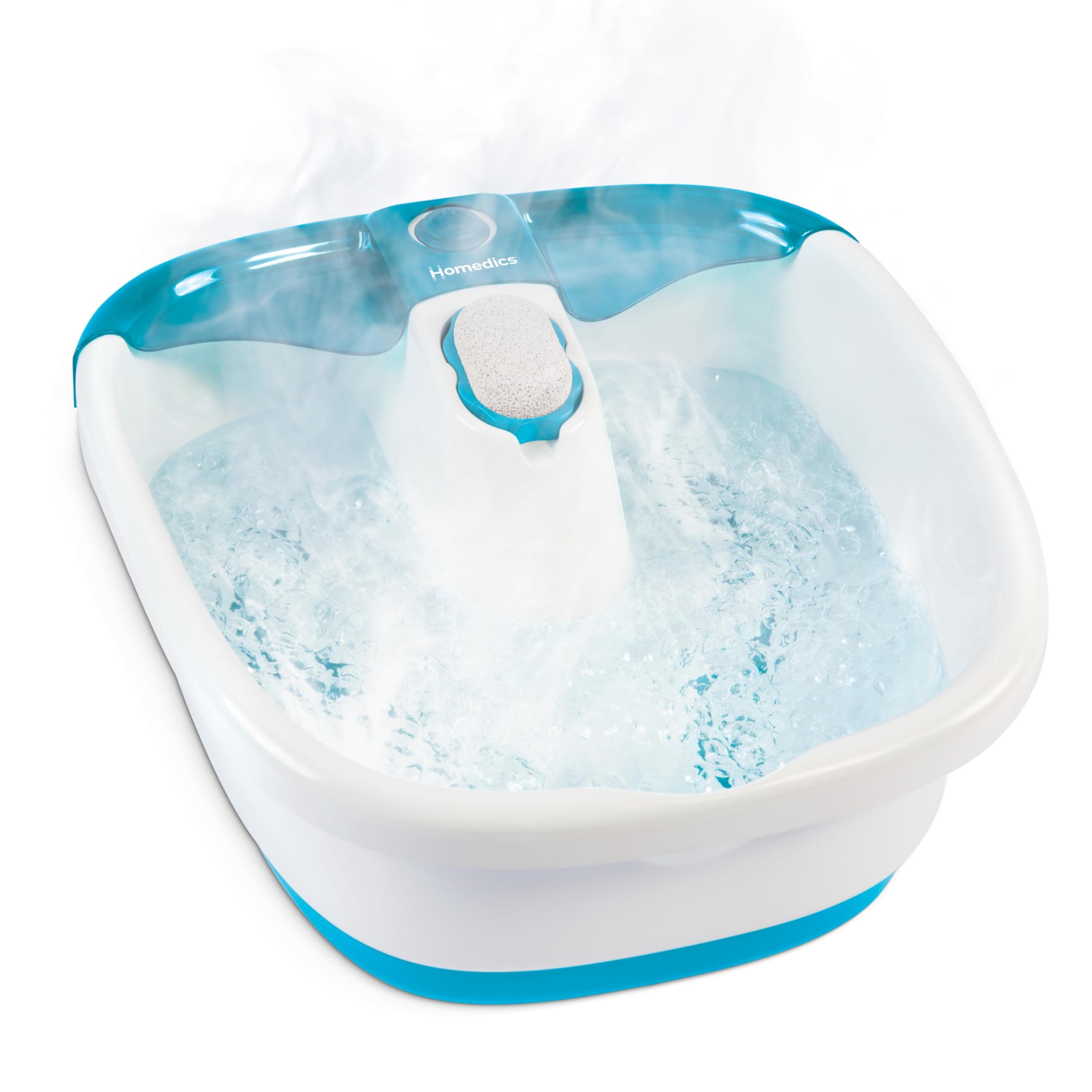 Bubble Mate Foot Spa, Toe Touch Controlled Foot Bath with Invigorating Bubbles and Splash Proof, Raised Massage Nodes and Removable Pumice Stone