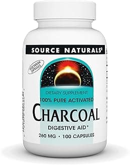 Charcoal - 100% Pure Activated, Digestive Aid - 100 Capsules